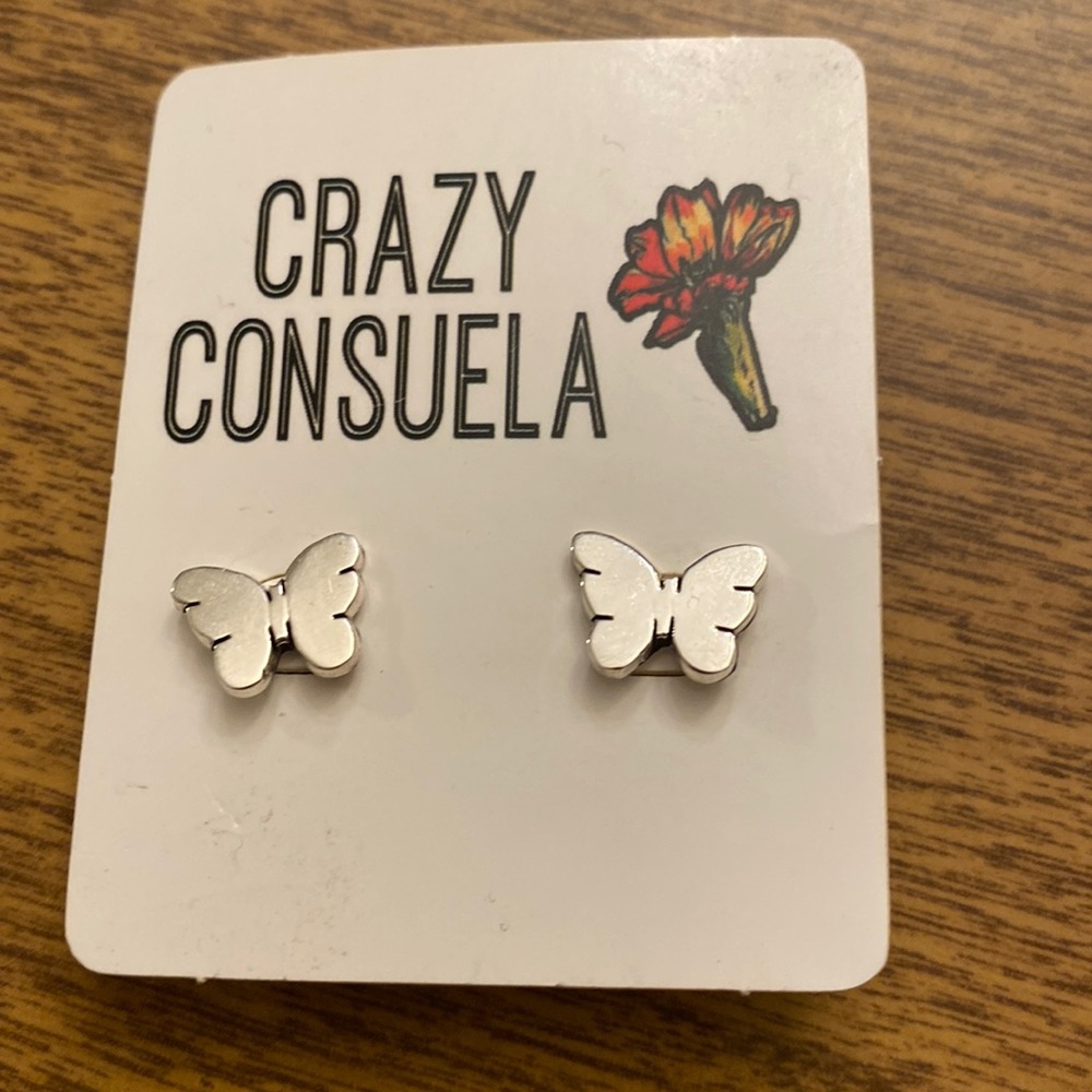 Sterling Silver Butterfly Studs